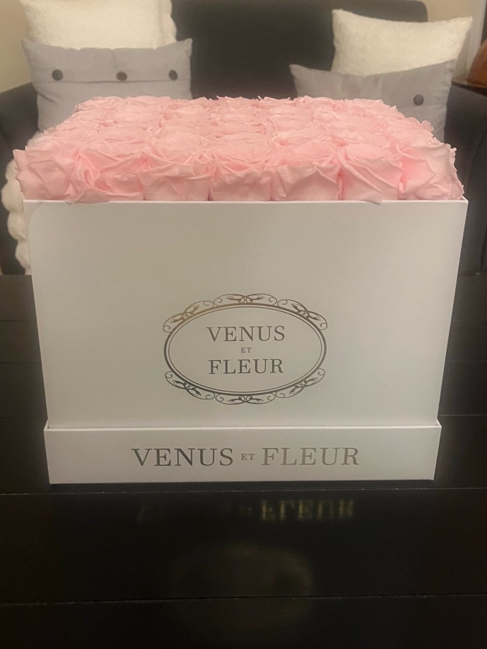 Pink Eternity Roses in White Signature Box
